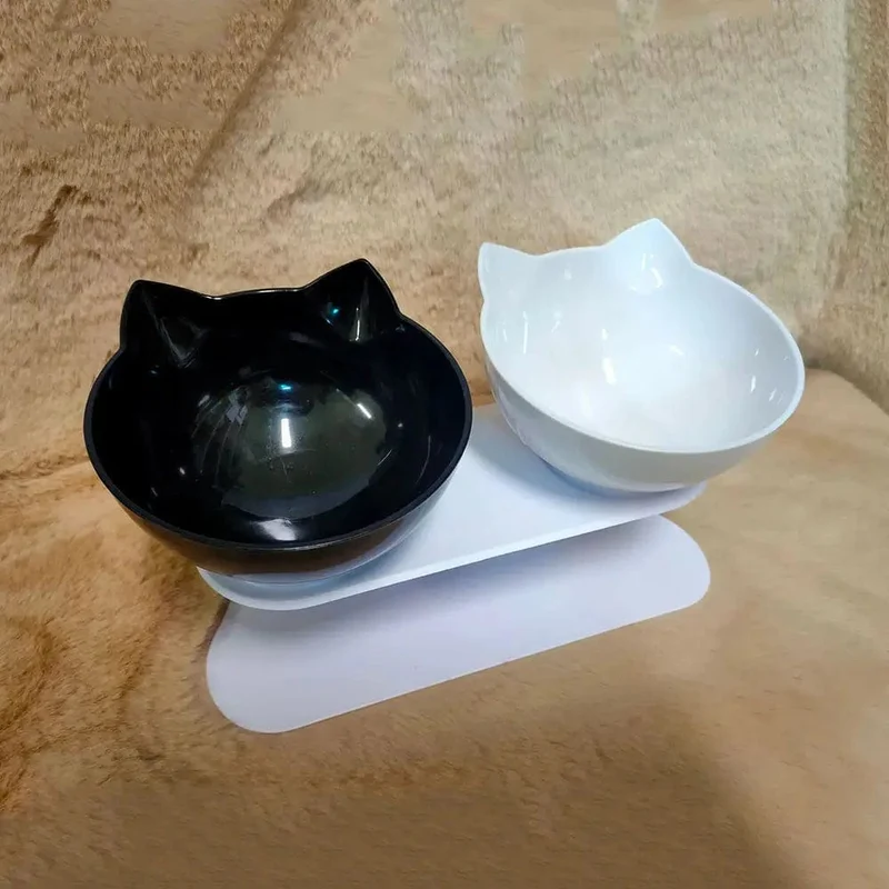 Rutschfeste Katzen-Einzel-Doppel-Haustiernäpfe mit Ständer, Futter- und Wassernäpfe, Neigungsständer, Futterspender für Katzen, Füttern von Kätzchenbedarf