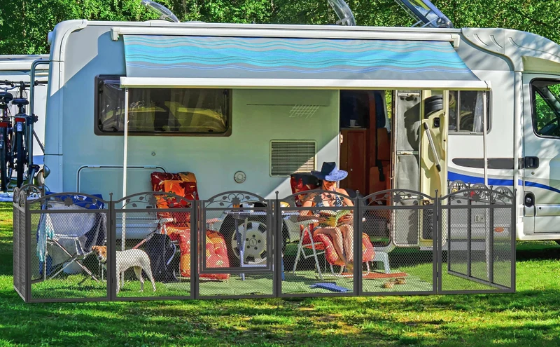 Hunde-Laufstall-Zaun, abnehmbarer Laufstall, Übungs-Welpen-Zwinger, Käfig, Hundebedarf, Hundezäune, 8 Paneele mit wasserdichter Fruchtbarkeitsunterlage