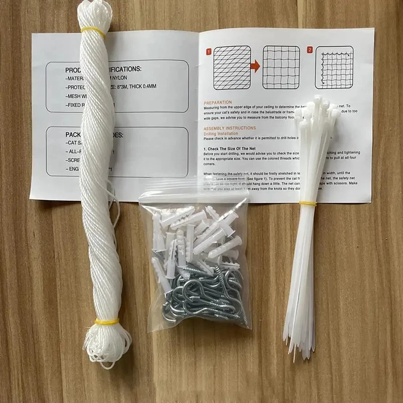Katzen-Sicherheitsnetz, Nylon-Schutznetz, transparentes Netz für Balkon und Fenster, für Baby-Kind-Fallnetzzaun
