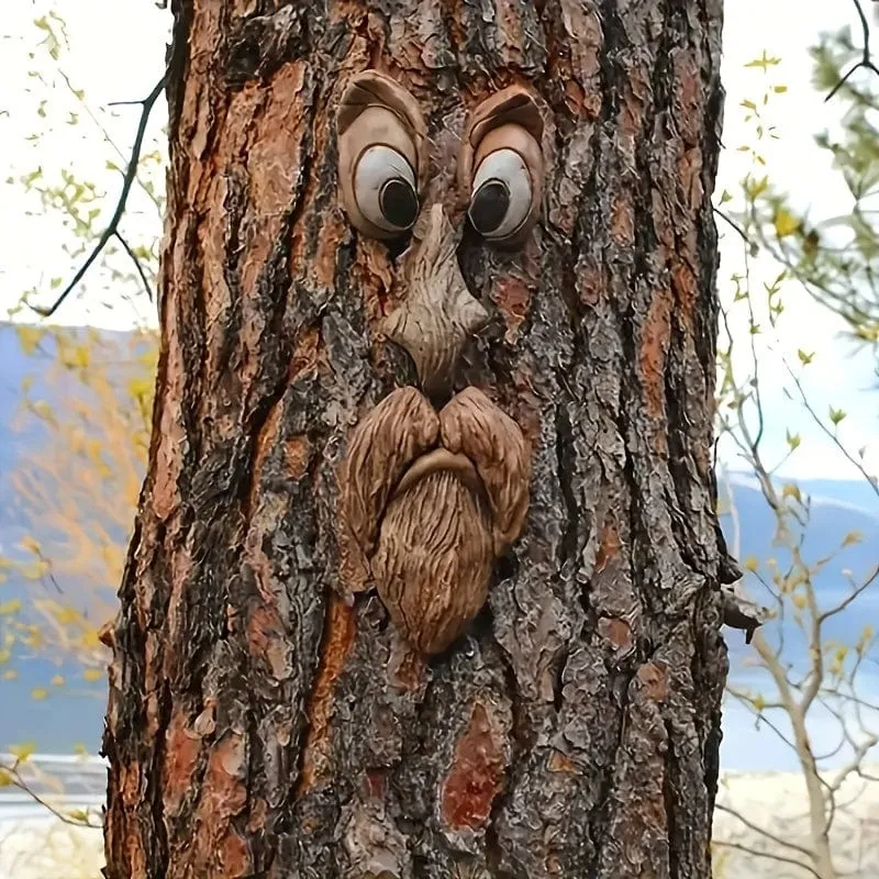1 Stück, kreativer Baumgesicht-Anhänger für die Gartendekoration im Freien