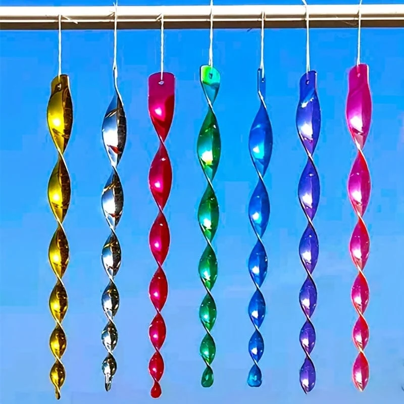 Garten-Terrassen-Dekoration: 1 Stück Vogelabwehrstreifen, spiralförmiger, winddrehender Vogelfänger und Windspiele – perfekte Erinnerungsgeschenke!