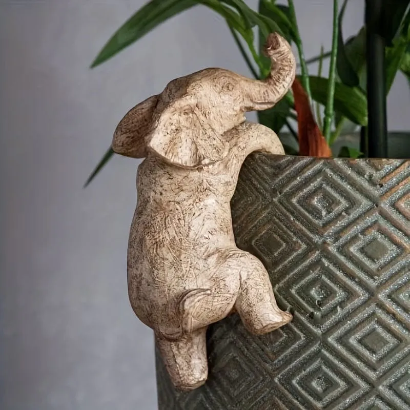 1 Stück, hängender Blumentopf, Elefant, Elefantenliebhaber, Geschenk, Zuhause, Balkon, Garten, Tierdekoration, Skulptur, Blumentopfdekoration, Raumdekoration, ästhetische Raumdekoration, Schlafzimmerdekoration, Heimdekoration, Hausdekoration