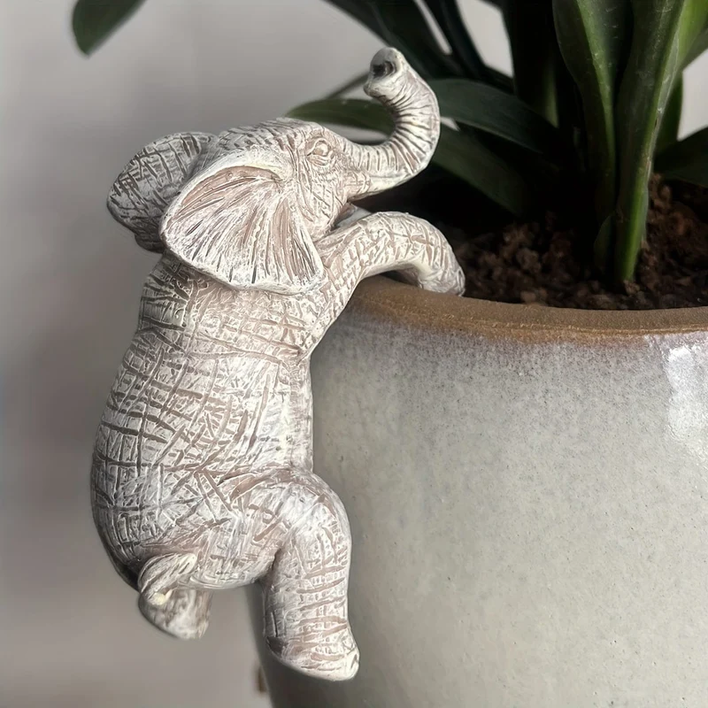 1 Stück, hängender Blumentopf, Elefant, Elefantenliebhaber, Geschenk, Zuhause, Balkon, Garten, Tierdekoration, Skulptur, Blumentopfdekoration, Raumdekoration, ästhetische Raumdekoration, Schlafzimmerdekoration, Heimdekoration, Hausdekoration
