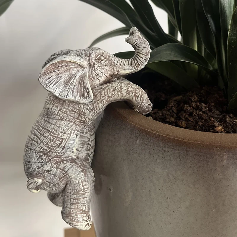 1 Stück, hängender Blumentopf, Elefant, Elefantenliebhaber, Geschenk, Zuhause, Balkon, Garten, Tierdekoration, Skulptur, Blumentopfdekoration, Raumdekoration, ästhetische Raumdekoration, Schlafzimmerdekoration, Heimdekoration, Hausdekoration