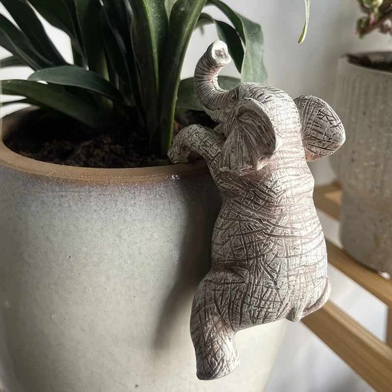 1 Stück, hängender Blumentopf, Elefant, Elefantenliebhaber, Geschenk, Zuhause, Balkon, Garten, Tierdekoration, Skulptur, Blumentopfdekoration, Raumdekoration, ästhetische Raumdekoration, Schlafzimmerdekoration, Heimdekoration, Hausdekoration