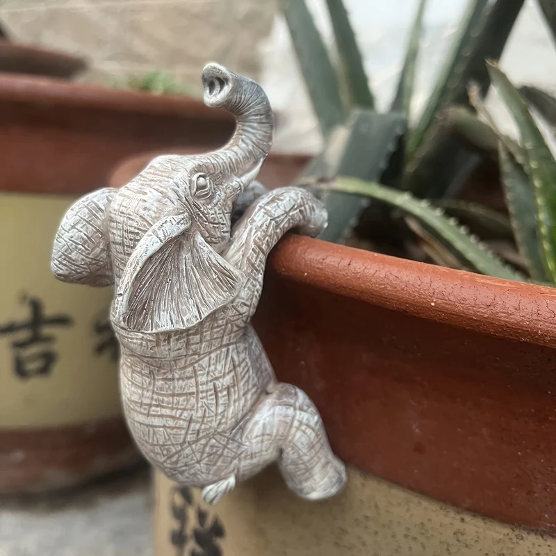 1 Stück, hängender Blumentopf, Elefant, Elefantenliebhaber, Geschenk, Zuhause, Balkon, Garten, Tierdekoration, Skulptur, Blumentopfdekoration, Raumdekoration, ästhetische Raumdekoration, Schlafzimmerdekoration, Heimdekoration, Hausdekoration