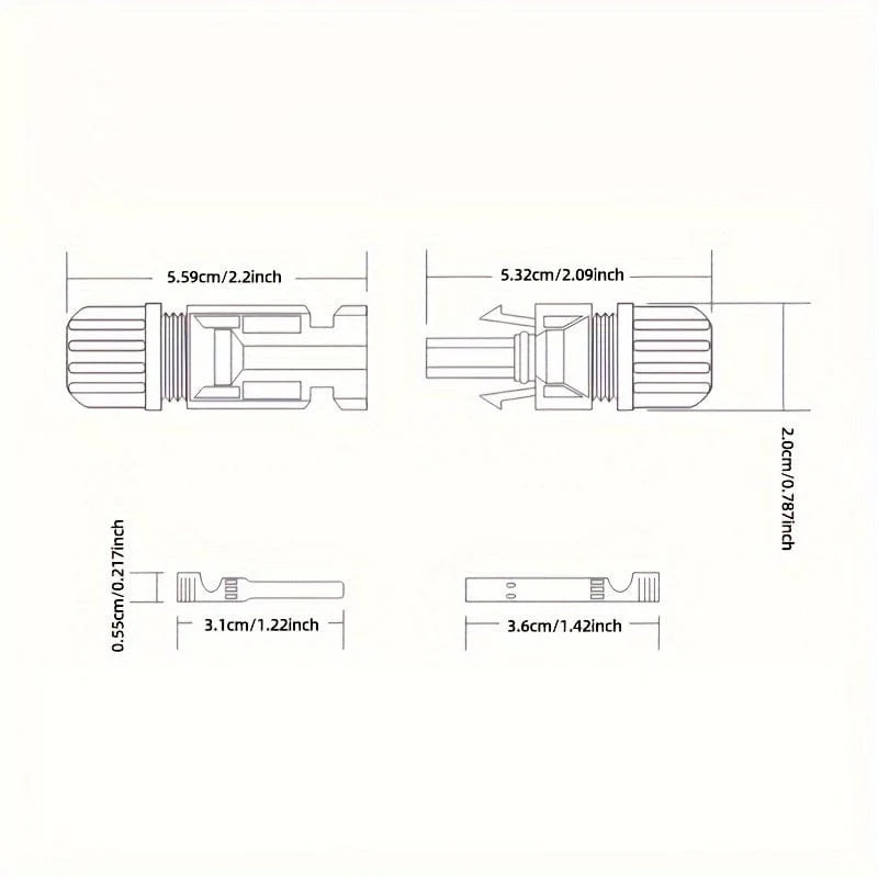 10 Paare, Solarstecker MC4-Stecker männlich weiblich Solarpanel-Stecker für 2.5/4/6 mm2 Solarkabel Solaranlage Solarpanel Photovoltaik-Anschluss