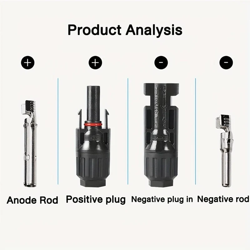 10 Paare, Solarstecker MC4-Stecker männlich weiblich Solarpanel-Stecker für 2.5/4/6 mm2 Solarkabel Solaranlage Solarpanel Photovoltaik-Anschluss