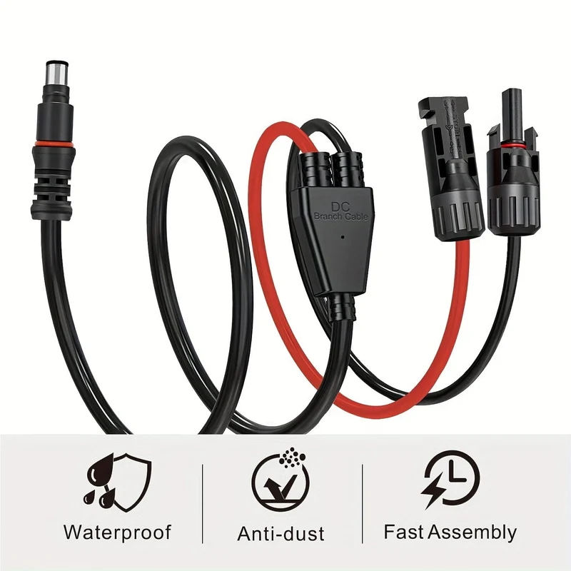 1 Stück Solarpanel-Stecker auf 8 mm Adapterkabel, Solar-Stecker-Verlängerungskabel 3.3 Fuß 14 AWG, kompatibel mit Solar-Stecker, DC 8 mm Eingang, Solargenerator, tragbares Kraftwerk (3.3 Fuß/1 m)
