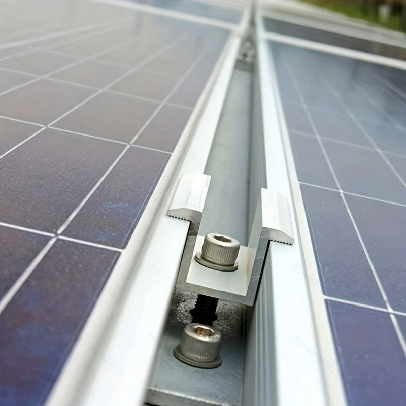 4 Stück Panel-Mittelklemmen, Solarpanel-Halterung, Aluminium-Montagezubehör, Aluminium-Solar-Mittelklemme für die Solarpanel-Montage, Solarpanel-Mittelklemme