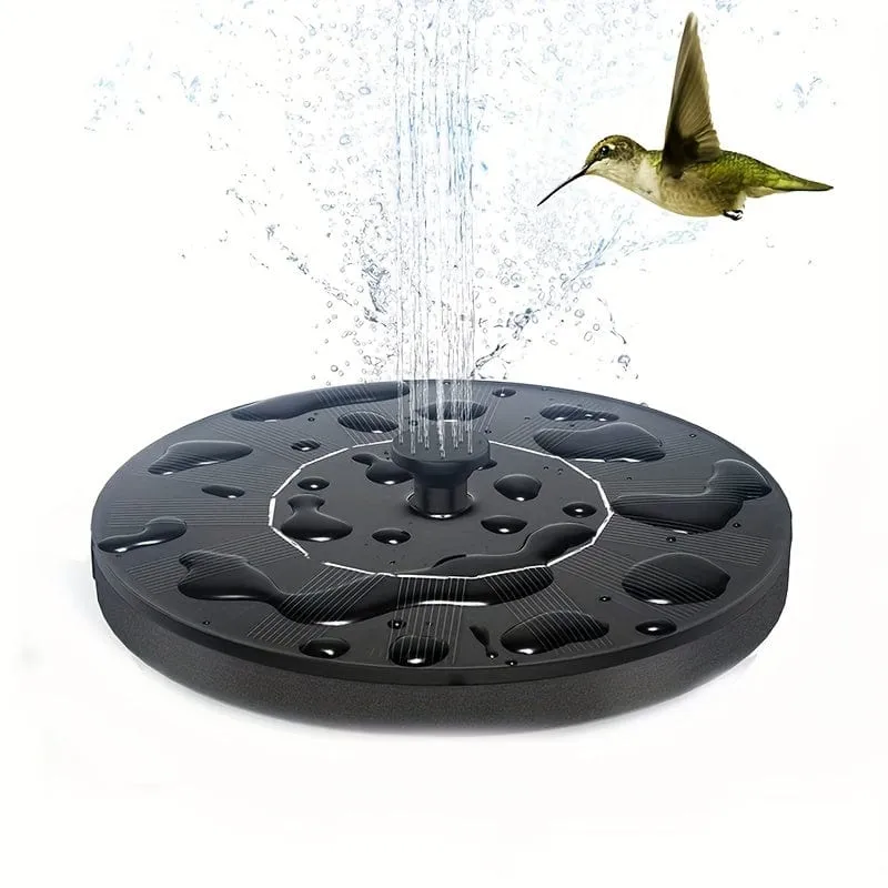 1 Stück solarbetriebene Springbrunnenpumpe, Solarbrunnen-Vogelbadpumpe mit 6 Düsen, freistehende tragbare schwimmende solarbetriebene Springbrunnenpumpe für Garten, Teich, Pool, Außen- und Hinterhof, 1.5 W