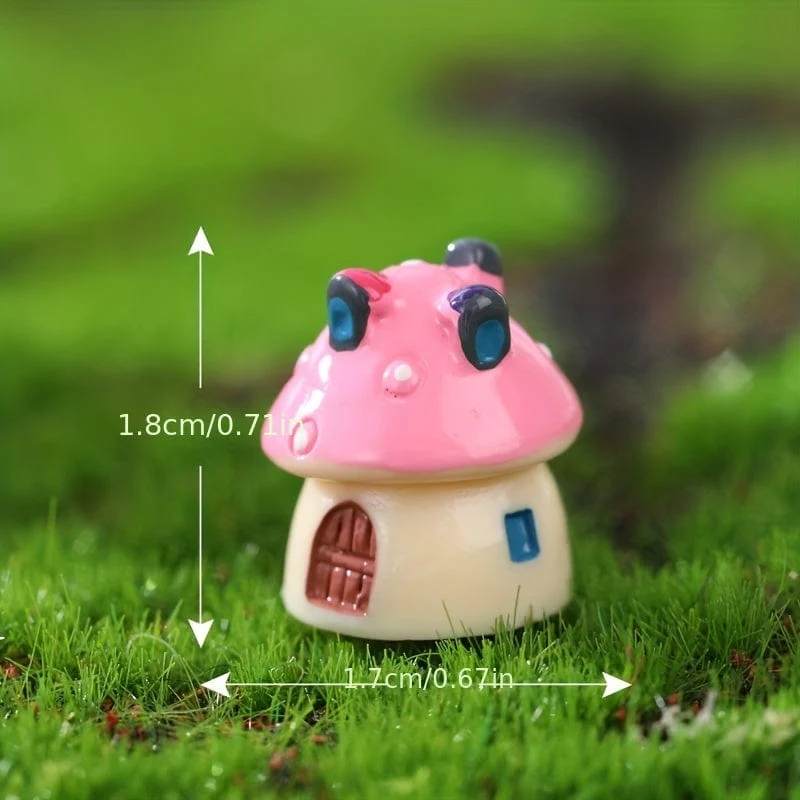 4 Stück/Set Mini-Pilzhaus, Miniaturfiguren für Mikro-Landschaftsdekorationen, Bonsai-Schloss, Handwerk, Garten, Outdoor, Status, Terrasse, Rasen, Hof, Kit, Heim-DIY-Zubehör