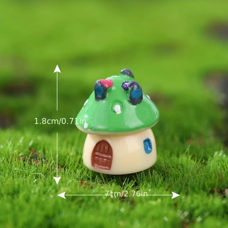 4 Stück/Set Mini-Pilzhaus, Miniaturfiguren für Mikro-Landschaftsdekorationen, Bonsai-Schloss, Handwerk, Garten, Outdoor, Status, Terrasse, Rasen, Hof, Kit, Heim-DIY-Zubehör