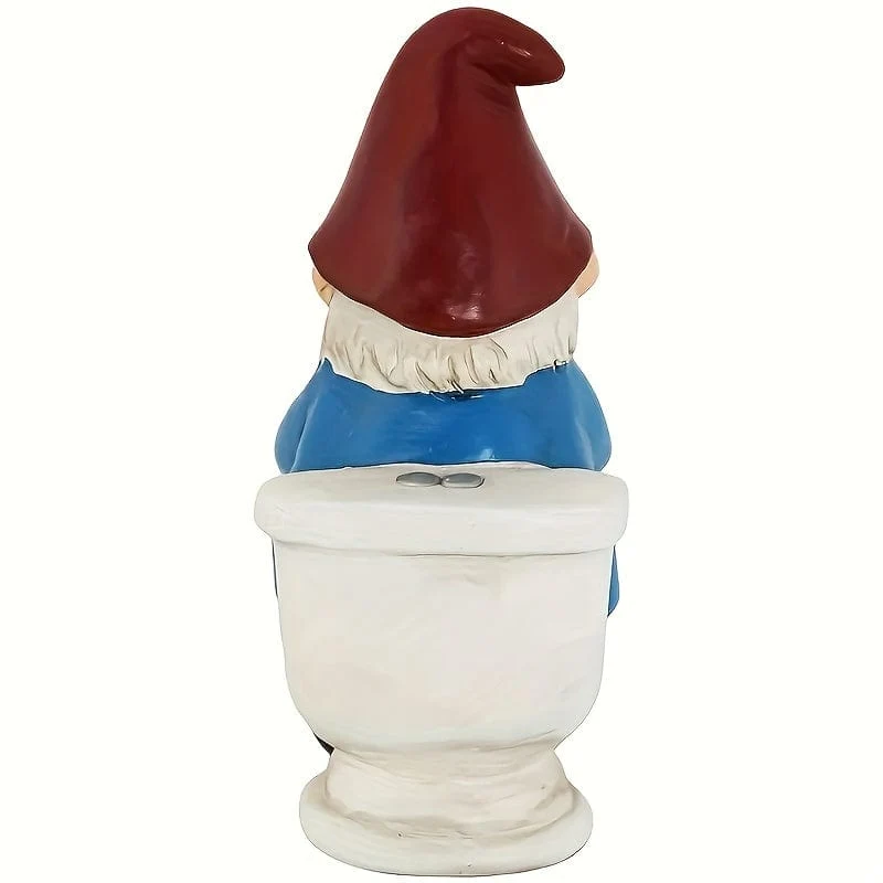 1 Stück, Cartoon-Zwerg, hockende Toilette, Kunstharz, Kunsthandwerk, Garten, Garten, kreative Kunst, Mikro-Landschaftsskulptur