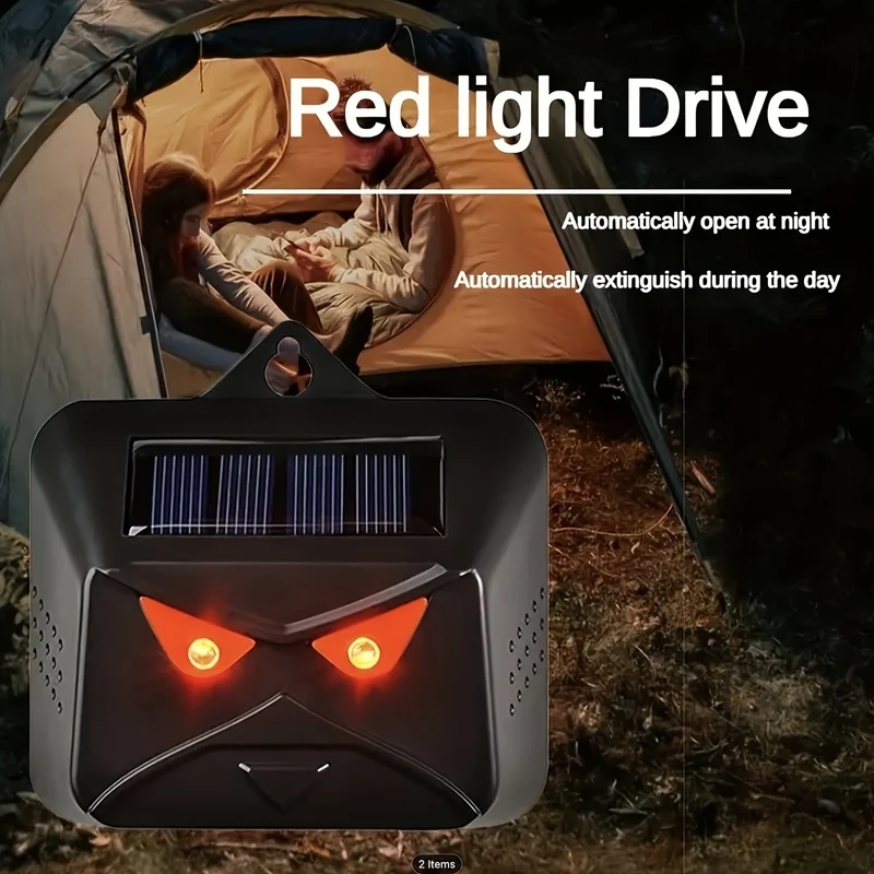 1 Packung, halten Sie Wildtiere fern mit Solar-Nachttiervertreiber, rotes LED-Licht, wasserdicht, Raubtierabwehrmittel für Gärten, Bauernhöfe und Hühnerställe, Stroboskoplicht, wirksame Hirschabwehr für den Außenbereich