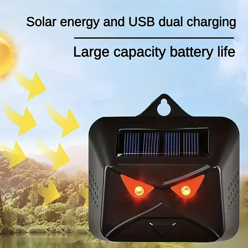 1 Packung, halten Sie Wildtiere fern mit Solar-Nachttiervertreiber, rotes LED-Licht, wasserdicht, Raubtierabwehrmittel für Gärten, Bauernhöfe und Hühnerställe, Stroboskoplicht, wirksame Hirschabwehr für den Außenbereich