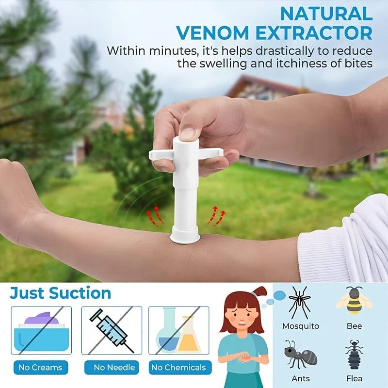 1 Stück, Saugwerkzeug, Giftentferner, Insektenstiche und Bienen-/Wespenstiche, natürliche Linderung von Insektenstichen, chemikalienfrei, Insektenfallen für den Innenbereich für Garten, Zimmer, Küche, Pflanzen, Schädlingsbekämpfungszubehör (weiß/einzeln)