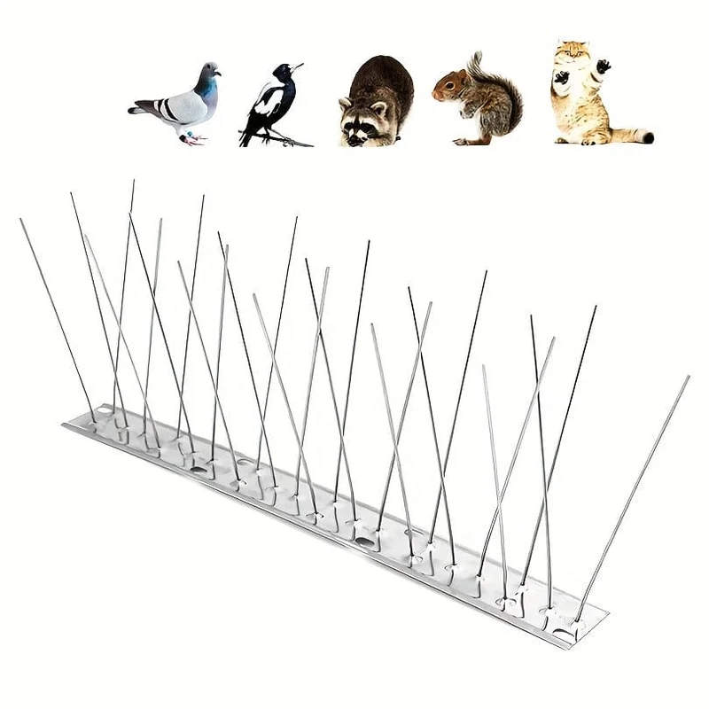 1 Stück Edelstahl-Taubenspikes, Taubenabwehr, Taubenschutz für Dachbalkon-Wintergarten, 24.99 cm Gesamtlänge