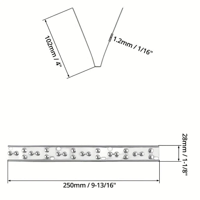 1 Stück Edelstahl-Taubenspikes, Taubenabwehr, Taubenschutz für Dachbalkon-Wintergarten, 24.99 cm Gesamtlänge