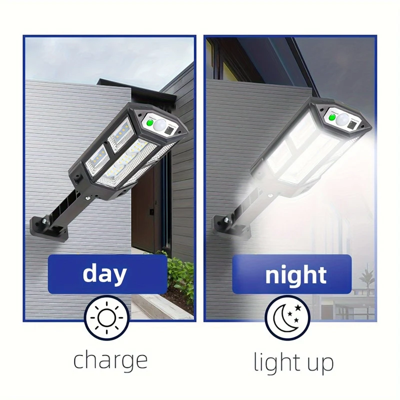 1PC 6500K Superhelle LED-Solar-Wandleuchte, Bewegungssensor, 3 Beleuchtungsmodus-Licht, Outdoor-Garten-Sicherheitsstraßen-Yard-Lampe Solar-Gartenlampe mit Batterie