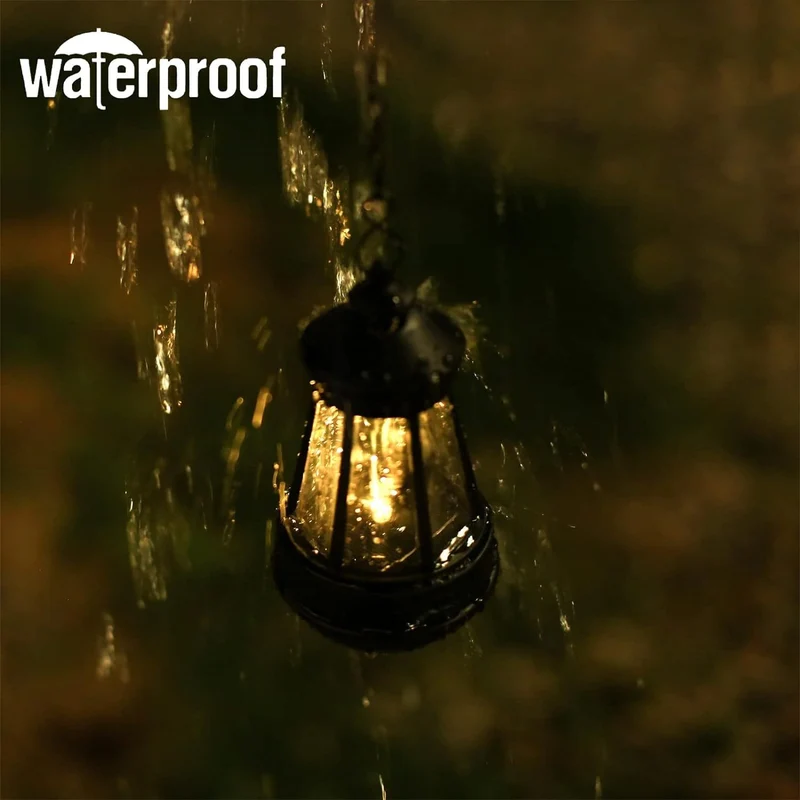1/2 Stück Solar-Außenhängeleuchten, Solarlaterne, Retro-Solarleuchten, 10 Lumen warmweiße wasserdichte LED-Laternen, für DIY-Feengarten-Innenhof-Dekoration im Freien