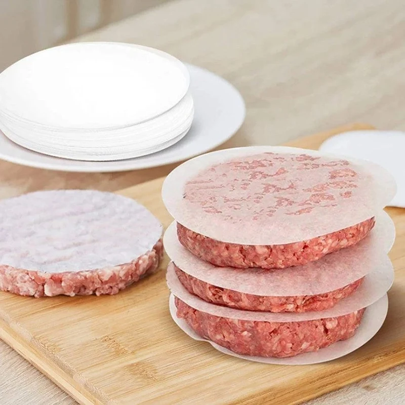 200 Stück/Packung, Hamburger-Patty-Papier, 10 cm, antihaftbeschichtete Patty-Papierbögen für Burgerpresse, Patty-Serperate und Kuchenbacken, Burger-Lebensmitteleinlage, gefrorener Hackbraten-Trenner, Küchenutensilien, Grillwerkzeug