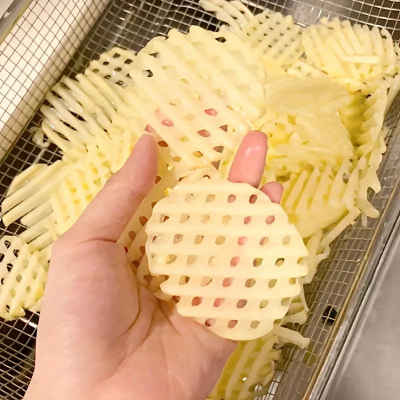 1 Stück, Kartoffel-Gitterschneider, gewellter Häcksler aus Holz, Kartoffelschneider, Gemüseschneider, multifunktionale Gurkenschneider, Gemüseschneider, Küchenutensilien, Küchenhelfer