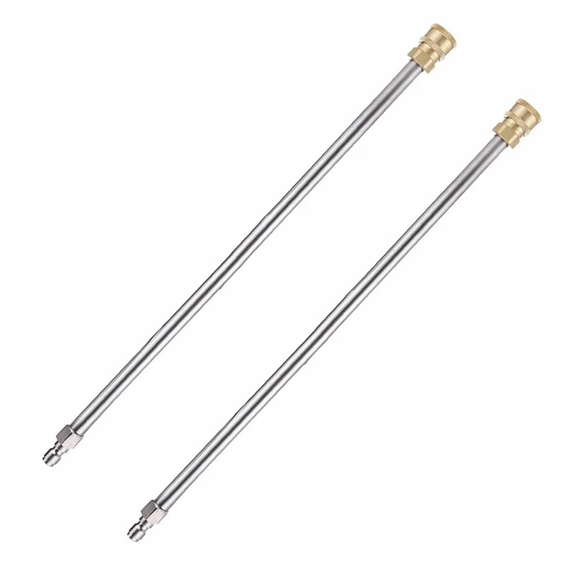 2 Stück 16" Edelstahl 1/4" Schnellanschluss-Hochdruckreinigerlanze, Hochdruckreiniger-Verlängerungsstab