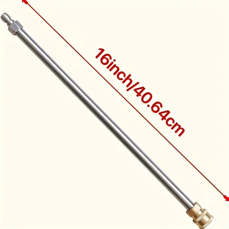 2 Stück 16" Edelstahl 1/4" Schnellanschluss-Hochdruckreinigerlanze, Hochdruckreiniger-Verlängerungsstab