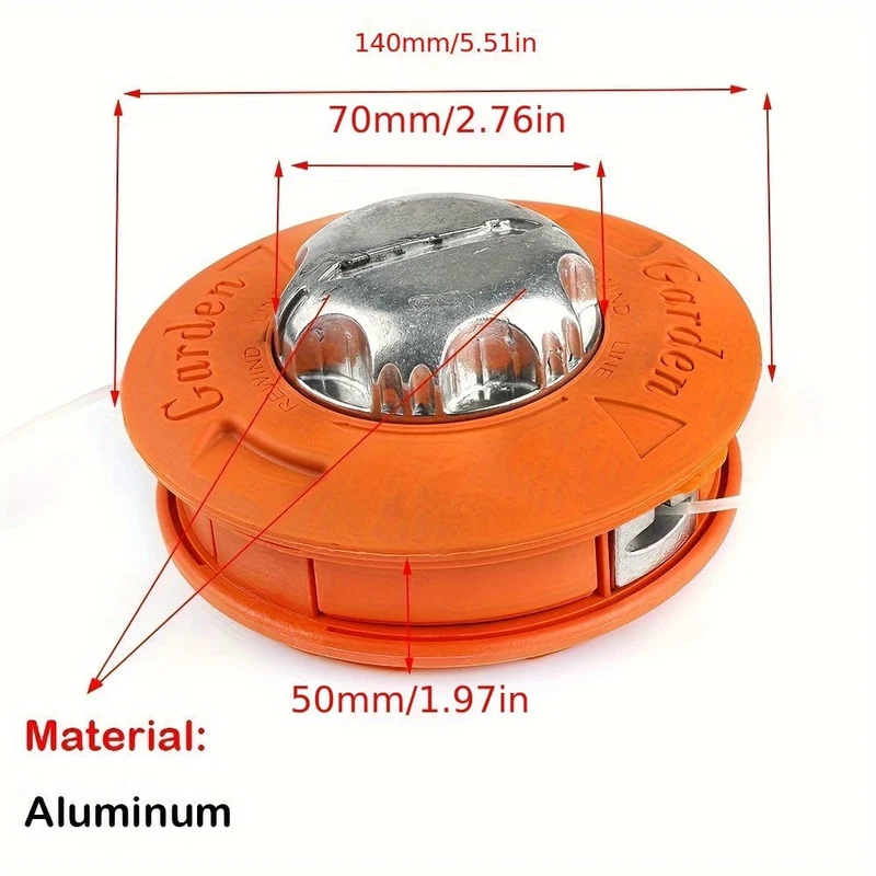 1 Stück Alloy Universal Twister Bump Feed Line Trimmerkopf Whipper Freischneider Freischneider, Gewindegröße M10x1.25 Linkshänder-Rasenmäher