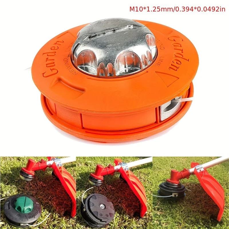1 Stück Alloy Universal Twister Bump Feed Line Trimmerkopf Whipper Freischneider Freischneider, Gewindegröße M10x1.25 Linkshänder-Rasenmäher