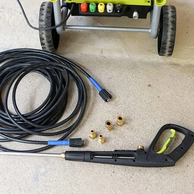 4 Packungen Hochdruckreiniger-Schnellkupplungs-Adapter-Set, M22-15 mm auf 3/8 Zoll Schnellkupplungen, komplett aus massivem Messing, kompatibel mit elektrischen Hochdruckreinigern von Sun Joe, Campbell, MI-TM und Stanley