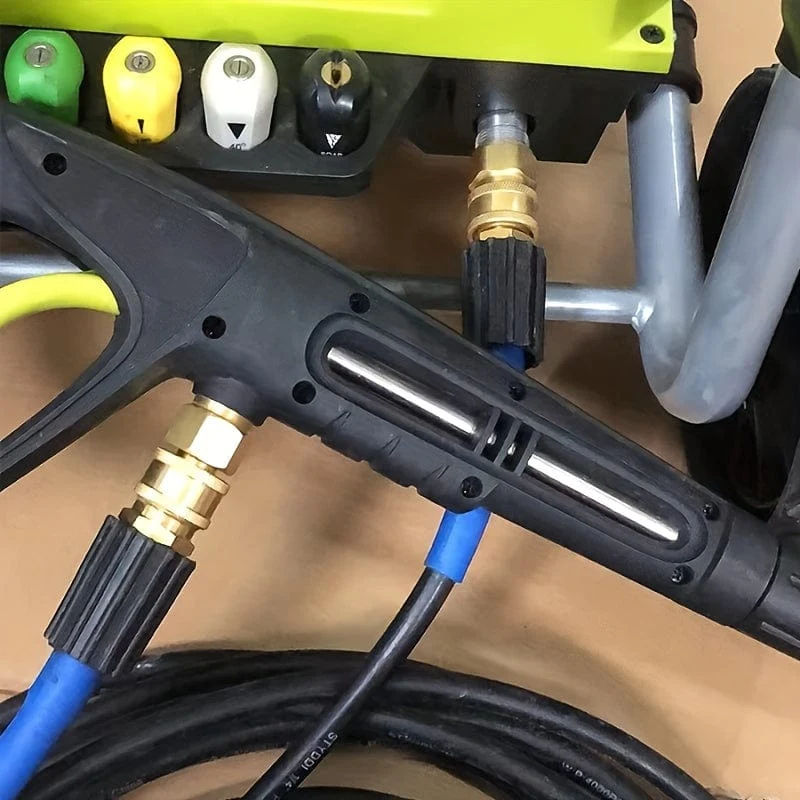 4 Packungen Hochdruckreiniger-Schnellkupplungs-Adapter-Set, M22-15 mm auf 3/8 Zoll Schnellkupplungen, komplett aus massivem Messing, kompatibel mit elektrischen Hochdruckreinigern von Sun Joe, Campbell, MI-TM und Stanley