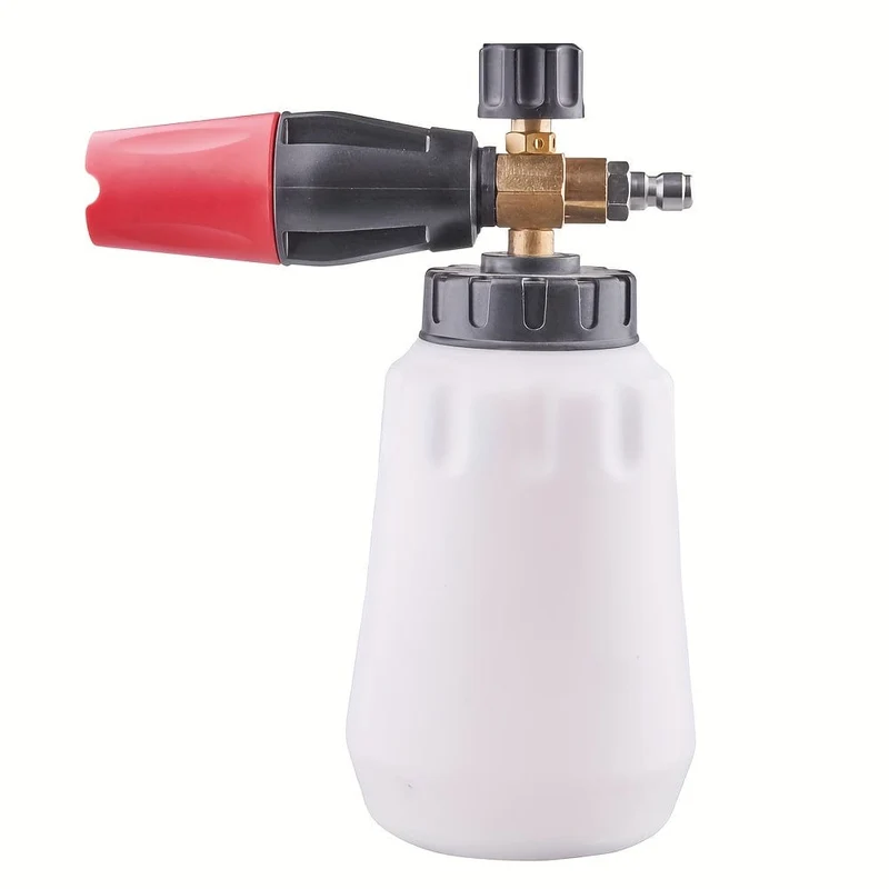 1pc Schnee Schaum Kanone Lanze Mit 1000ML Flasche Hochdruckreiniger Auto Waschen Klar Schnee Kanone Große Öffnung, 1/4 Quick Connect