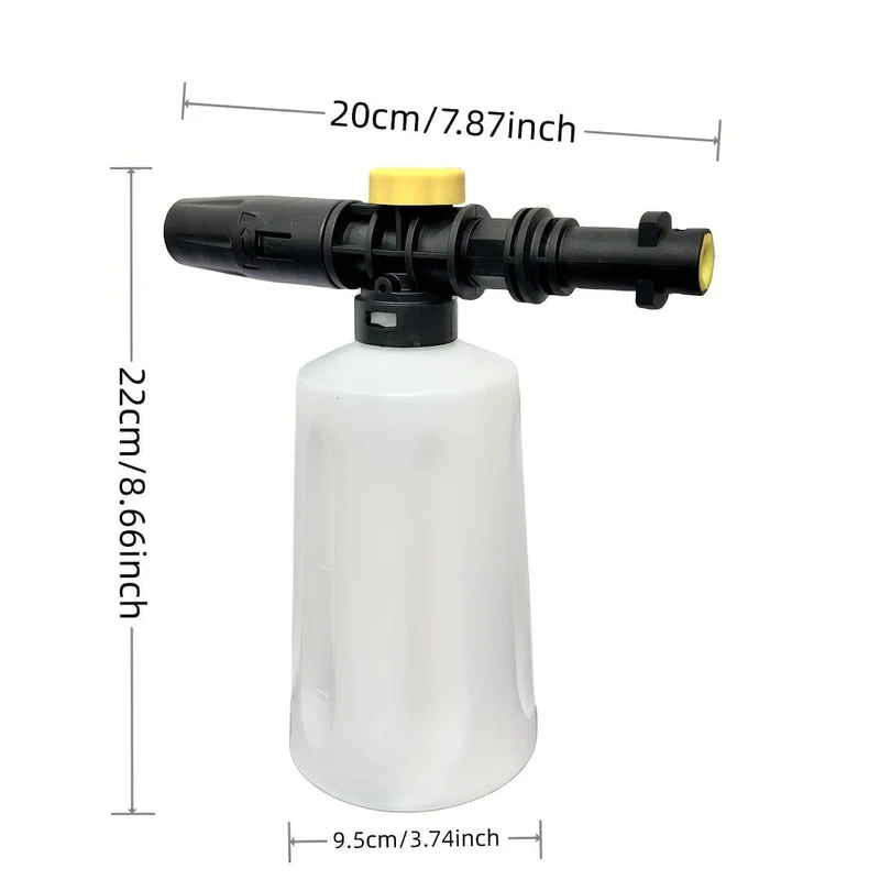 1-teiliges Schaumkanonen-Jet-Flaschen-Schneeschaum-Lanzen-Waschset für Karcher K2 K3 K4 K5 K6 K7 K-Serie, Seifengenerator, Hochdruckreiniger, Auto-Schaumer, Wäsche, verstellbare Sprühdüse, 700 ml