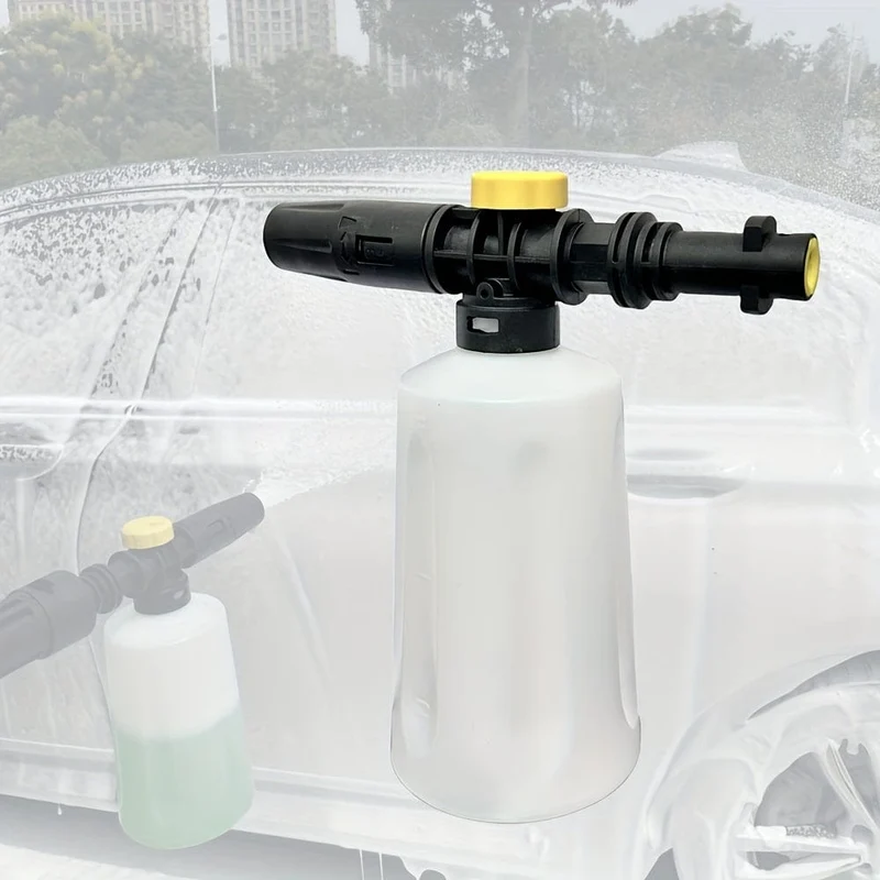1-teiliges Schaumkanonen-Jet-Flaschen-Schneeschaum-Lanzen-Waschset für Karcher K2 K3 K4 K5 K6 K7 K-Serie, Seifengenerator, Hochdruckreiniger, Auto-Schaumer, Wäsche, verstellbare Sprühdüse, 700 ml