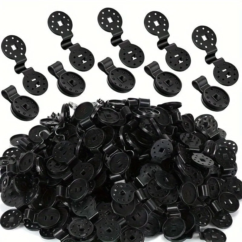 50 Stück Schattentuch-Clips, runde Kunststoff-Sonnenschutz-Clips, schwarze Sonnenschutznetz-Befestigungsclips, Schattenstoff-Clips für Sonnenschutznetze, Vogelschutznetze, Gartennetze, Schattennetze, Schattenstoff-Zubehör