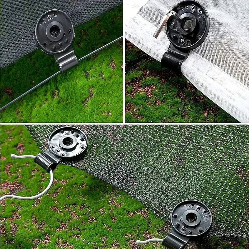 50 Stück Schattentuch-Clips, runde Kunststoff-Sonnenschutz-Clips, schwarze Sonnenschutznetz-Befestigungsclips, Schattenstoff-Clips für Sonnenschutznetze, Vogelschutznetze, Gartennetze, Schattennetze, Schattenstoff-Zubehör