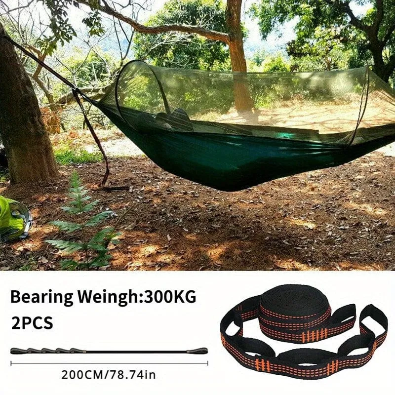 2 Stück Hängemattengurte, speziell verstärkte Polyestergurte, 5 Ringe, hochbelastbare Hängemattengurte mit Widerhaken für Outdoor-Camping