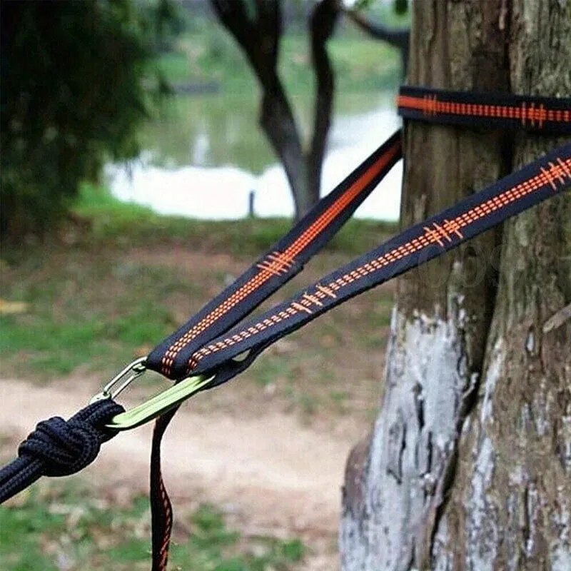2 Stück Hängemattengurte, speziell verstärkte Polyestergurte, 5 Ringe, hochbelastbare Hängemattengurte mit Widerhaken für Outdoor-Camping