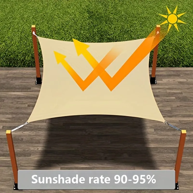 1 Satz beiges, verschlüsseltes Beschattungsnetz, Sonnenschutztuch, Sonnenschutztuch, geeignet für Innenhof, Balkon, Garten, Pflanzenschuppen, Tierschuppen, Sonnenschutz, UV-Schutz und Sonnenschutz-Leinwand, 3 m/9.84 Fuß x 4 m/13.12 Fuß
