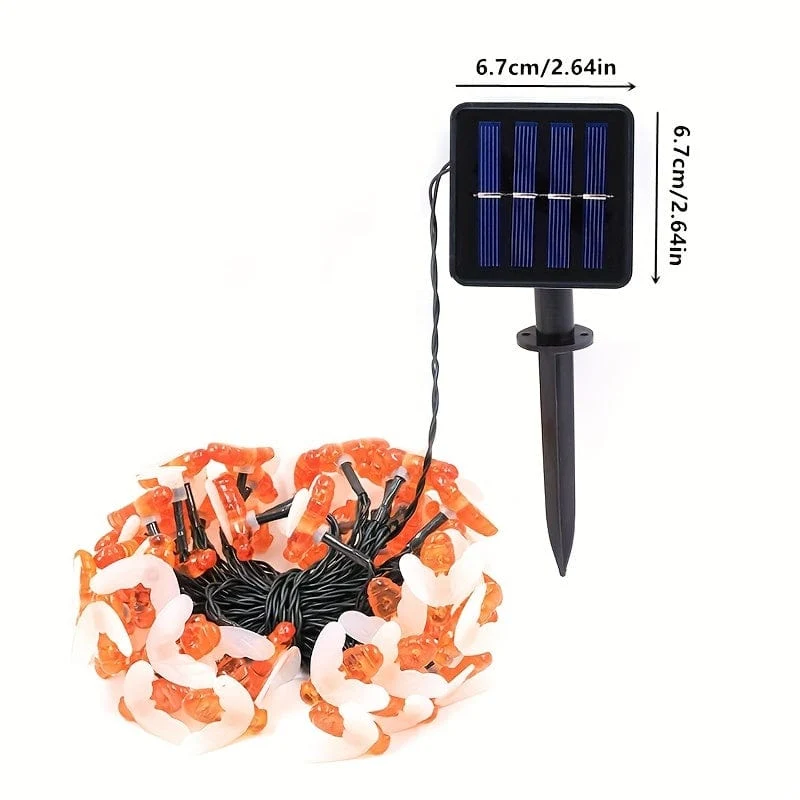1 Packung Solar-Lichterkette mit niedlichen Honigbienen, LED-Lichterkette, 5 m, 20 LEDs, Bienen-Außengarten-Zaun-Terrassen-Weihnachtsgirlanden-Lichter