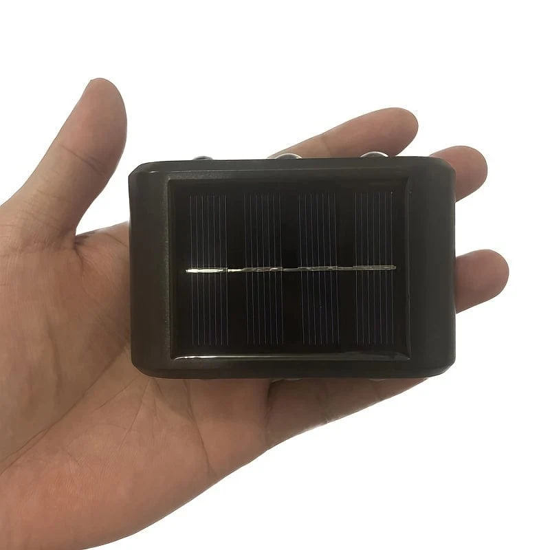 6 solarbetriebene LED-Wandlampen, 2-teilige Außenwandlampen für den Heimgebrauch, kleine Außenlampen, wasserdichte Beleuchtung im nordischen Stil, geeignet für die Veranda im Hausgarten (weiß/warmweiß)