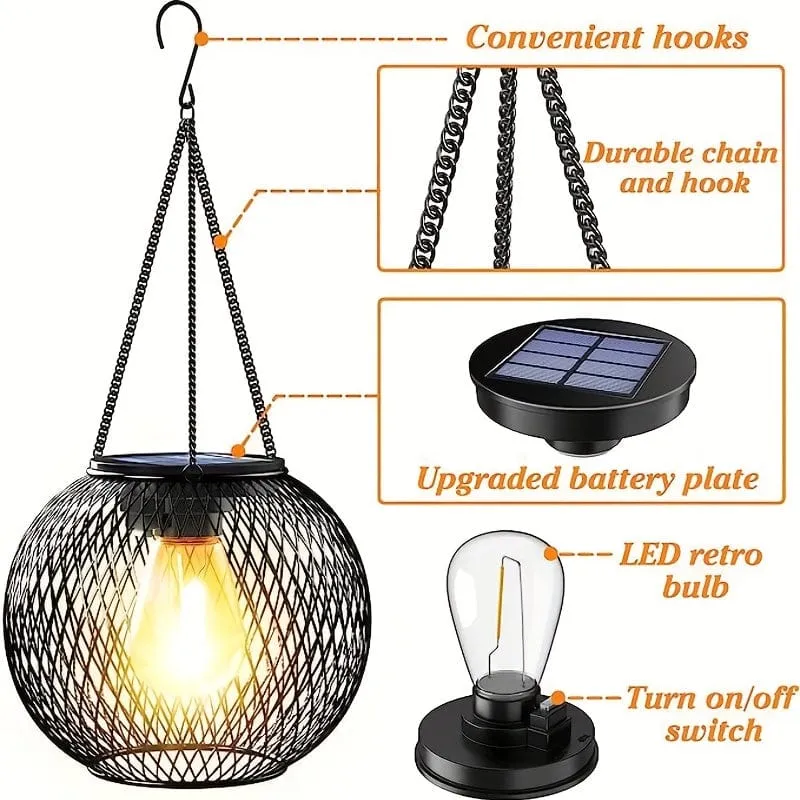 Verschönern Sie Ihren Außenbereich mit 2 Packungen verbesserter Solar-Hängelaternen – perfekt für Garten, Hof und Terrasse!