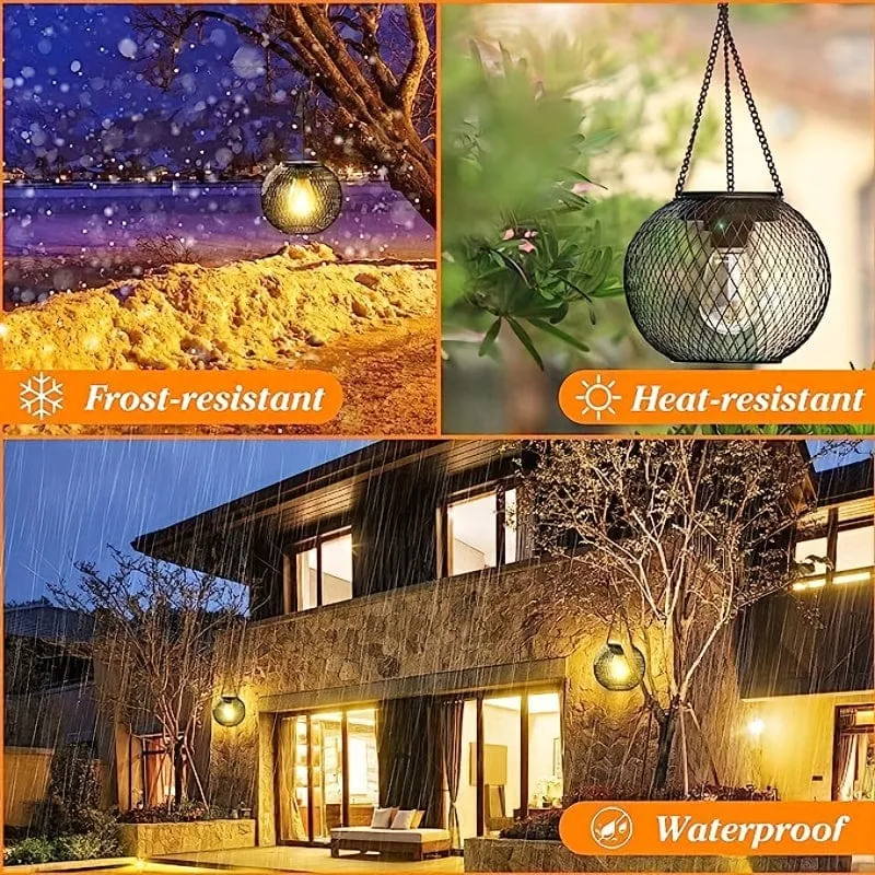 Verschönern Sie Ihren Außenbereich mit 2 Packungen verbesserter Solar-Hängelaternen – perfekt für Garten, Hof und Terrasse!