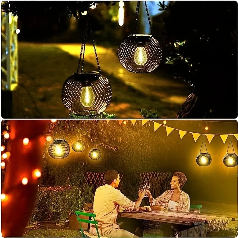 Verschönern Sie Ihren Außenbereich mit 2 Packungen verbesserter Solar-Hängelaternen – perfekt für Garten, Hof und Terrasse!
