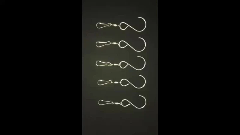 8 Packungen drehbare Windspiel-Haken, S-Typ, drehbare Lagerhaken aus Edelstahl zum Aufhängen von Windspielen, Vogelhäuschen, Kristall-Partyzubehör (schwarz)