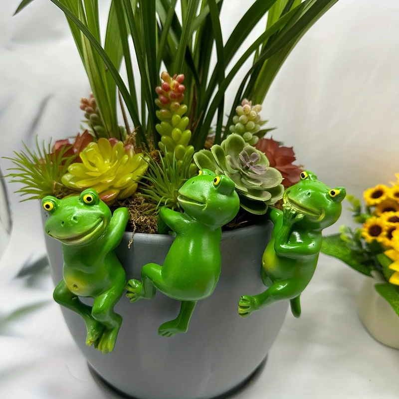 Niedliche Froschfiguren im 3er-Set: Verleihen Sie Ihrer Terrasse, Ihrem Rasen oder Ihrem Haus Spaß und Laune mit diesen hängenden Tierstatuen!