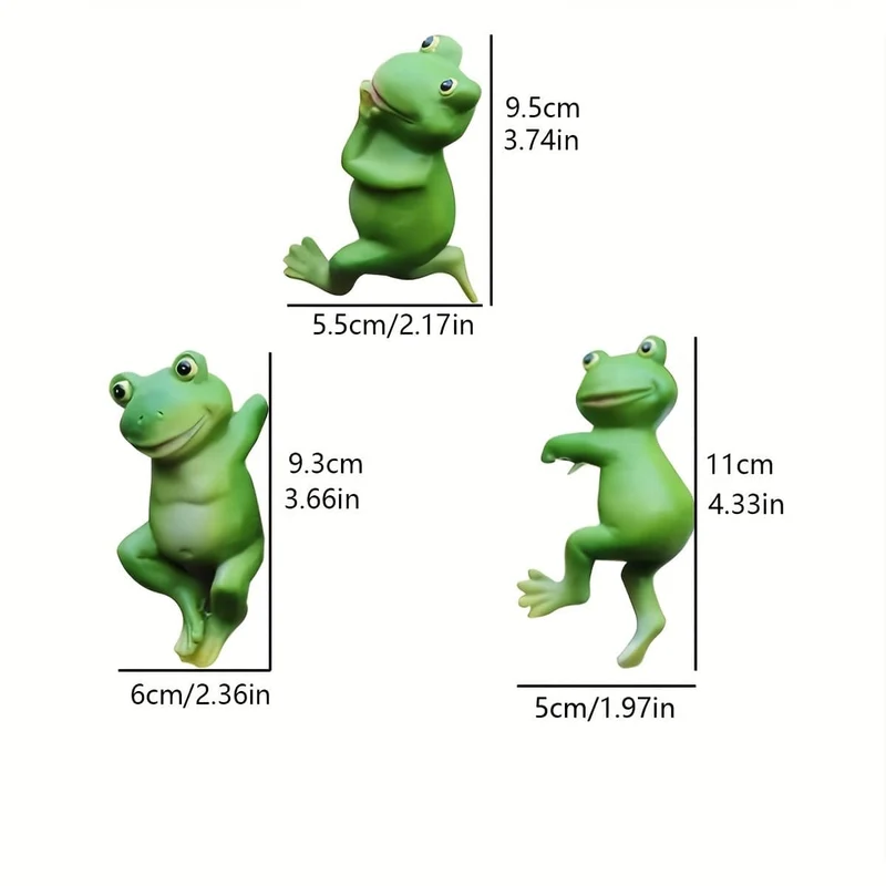 Niedliche Froschfiguren im 3er-Set: Verleihen Sie Ihrer Terrasse, Ihrem Rasen oder Ihrem Haus Spaß und Laune mit diesen hängenden Tierstatuen!