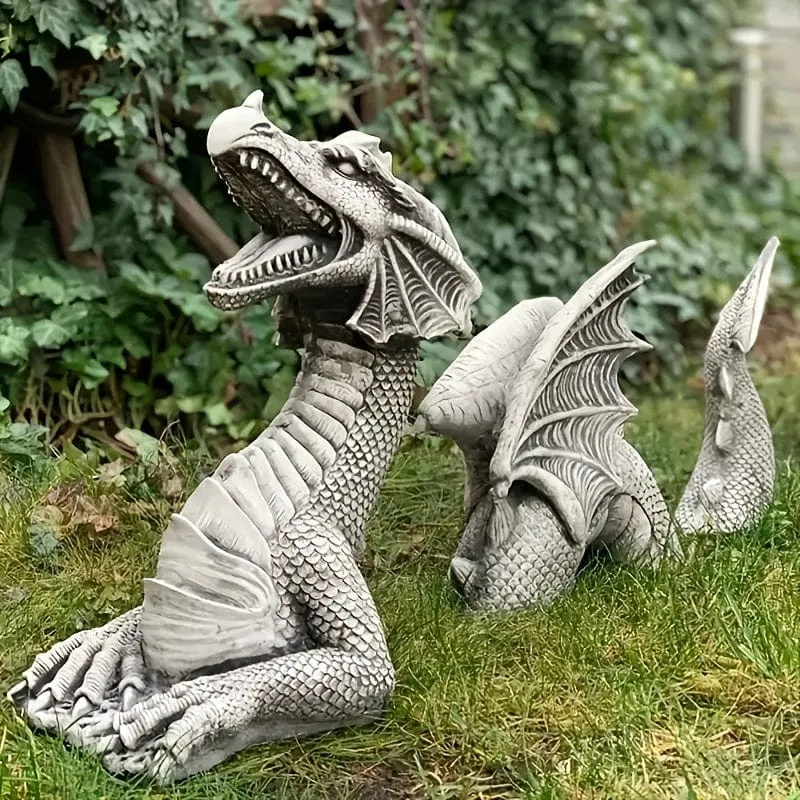 1 Stück, große Drachen-Harzstatue, gotische Kunstharz-Kunsthandwerksornamente, Baumdekoration, Raumdekoration, Heimdekoration, Szenendekoration, Desktop-Dekoration